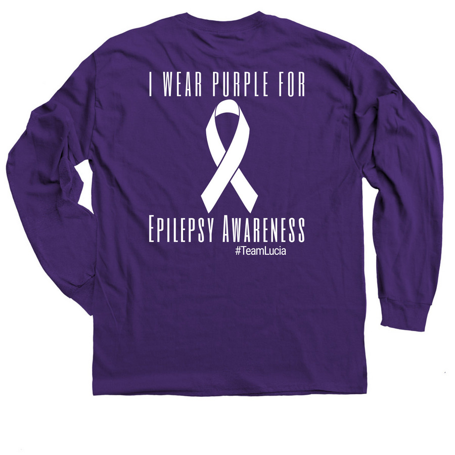 Team Lucia: One in 26 - I Wear Purple, a Purple Classic Long Sleeve Tee (back-view)