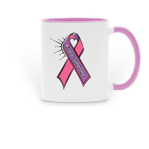 Aicardi Syndrome Ribbon Mug, a Pink Two-Tone Ceramic Mug