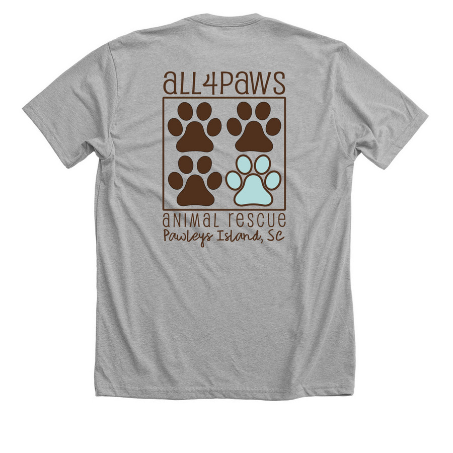 Adopt Don't Shop, a Athletic Heather Premium Unisex Tee (back-view)