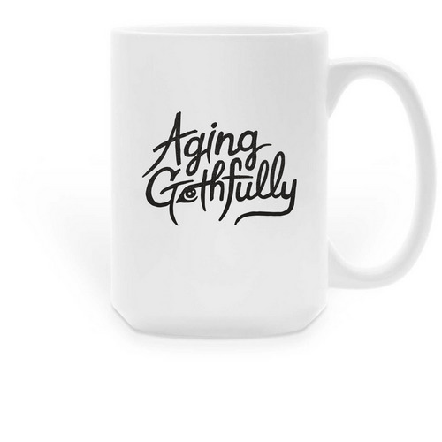 Aging Gothfully Mug, a White Large Coffee Mug