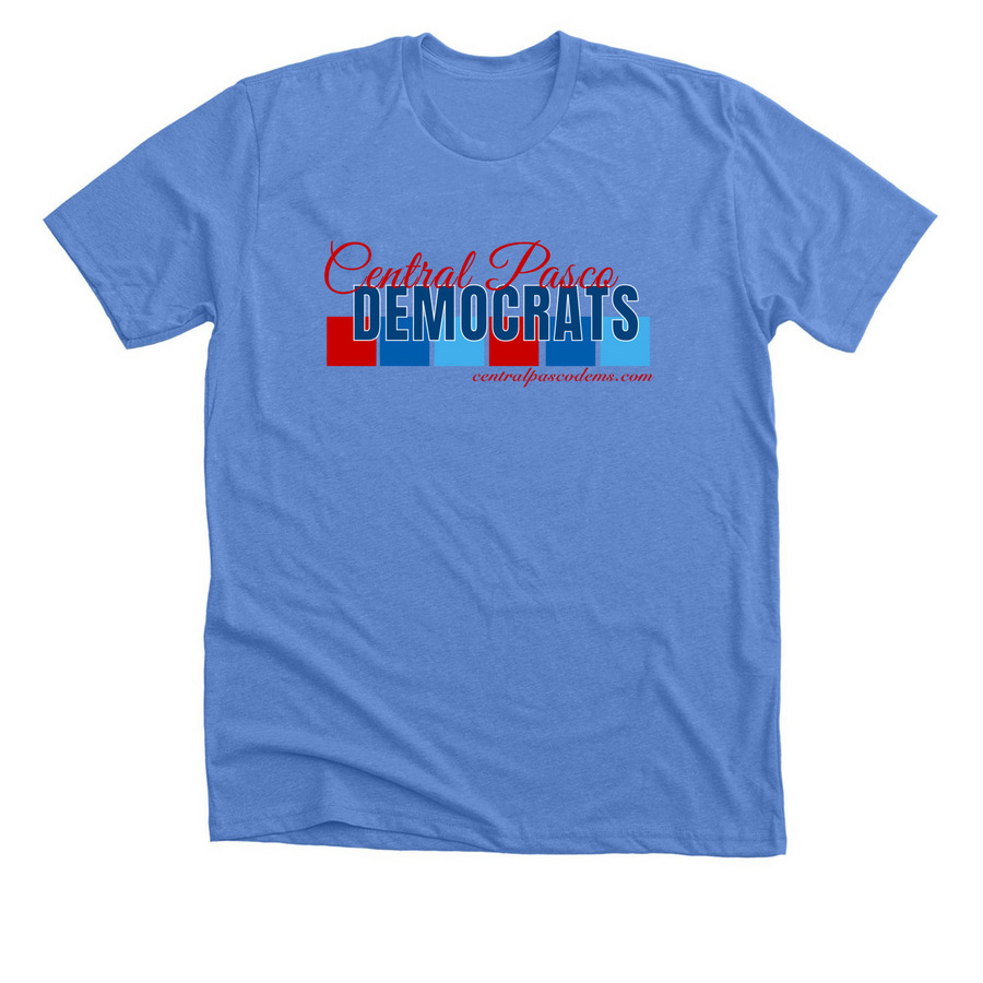 Central Pasco Democratic Club, a Heather Columbia Blue Premium Unisex Tee