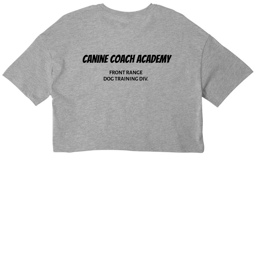 Front Range Dog Training Div,, a Athletic Heather Women?s Cropped Cotton Tee (back-view)