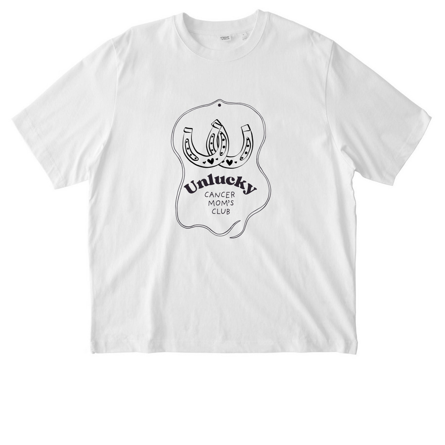 Unlucky cancer mom?s club, a White Stanley/Stella Unisex Freestyler Heavyweight Tee
