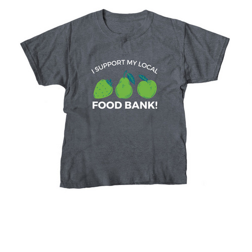 I Support My Local Food Bank! - Youth, a Dark Heather Youth Unisex Tee