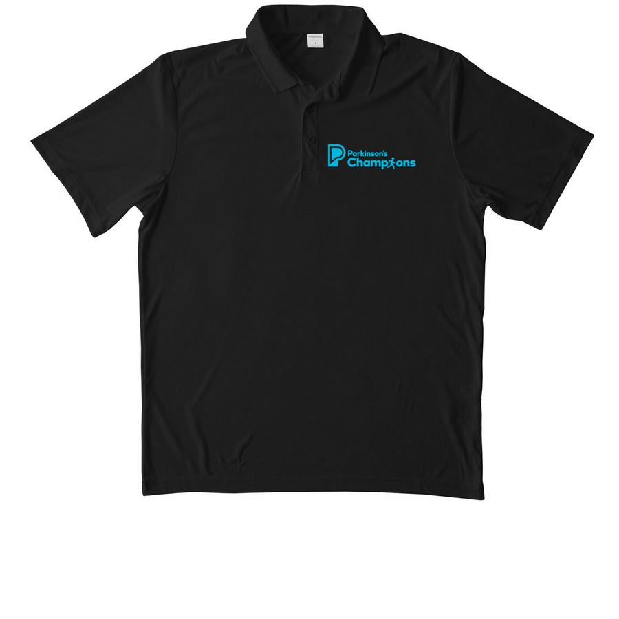 Parkinson's Champions - Golf, a Black Unisex Performance Polo