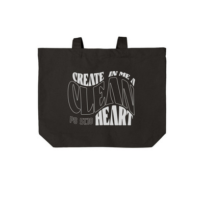 Psalm 51:10 Tote - Ignite Verse 26/27, a Deep Black Cotton Canvas Tote Bag