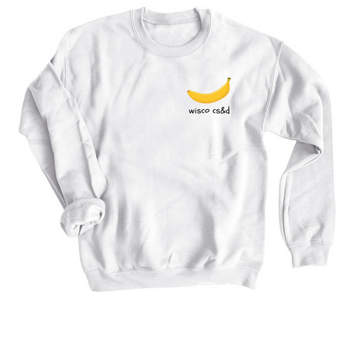 "the speech banana", a White Crewneck Sweatshirt