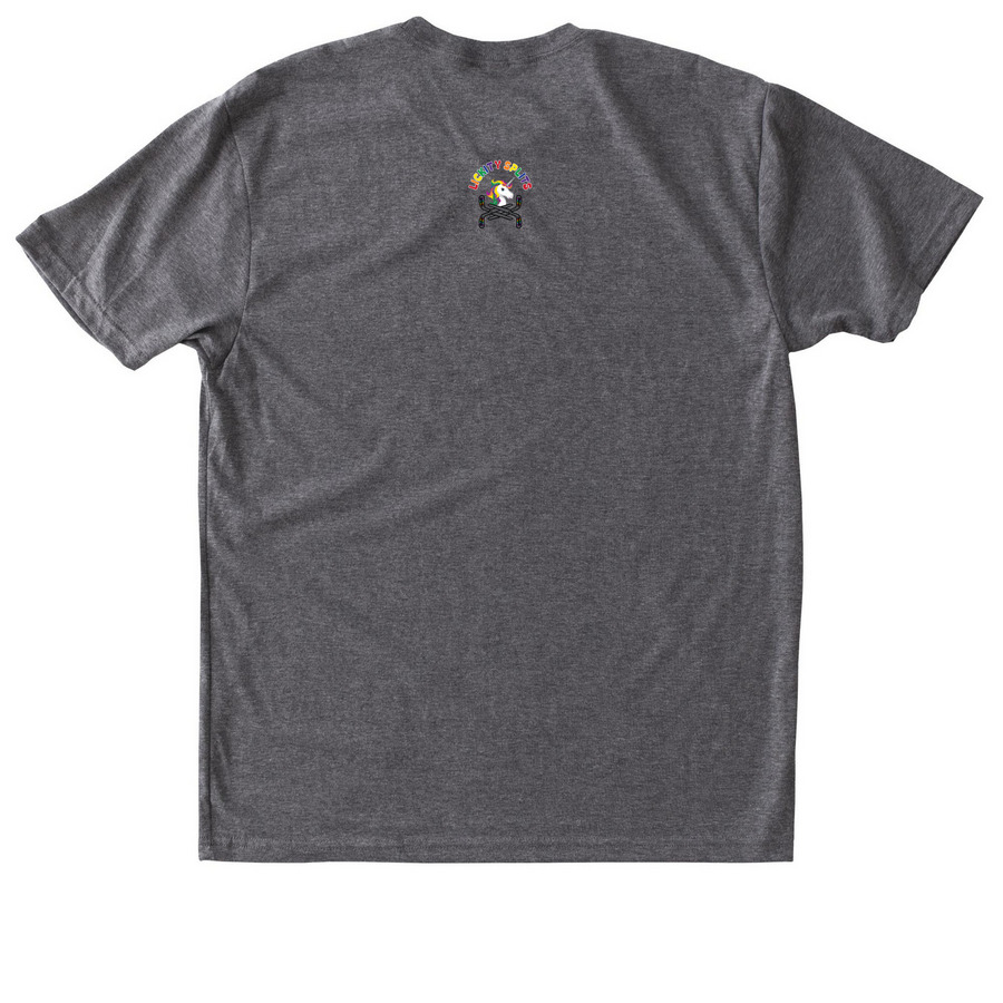 LOVE WINS, a Premium Heather Triblend Unisex Tee (back-view)