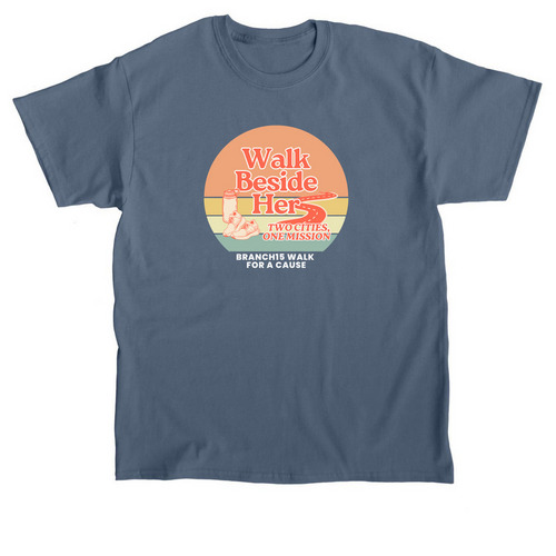 Walk Beside Her: Two Cities, One Mission., a Indigo Blue Classic Unisex Tee