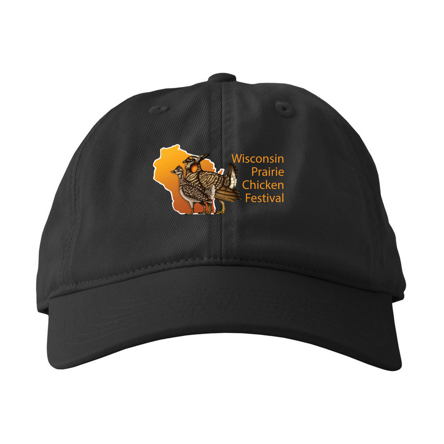 Wisconsin Prairie Chicken Festival, a Black Printed Eco Baseball Cap