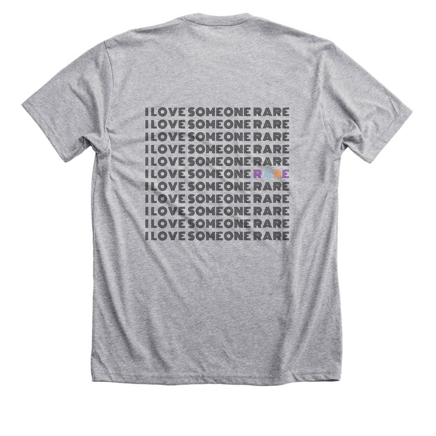I Heart Rare, a Athletic Heather Premium Unisex Tee (back-view)