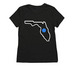 Florida Blue Dots, a Deep Black Allmade Eco Triblend Women?s Tee