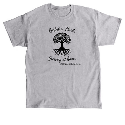 Rooted in Christ&nbsp;, a Sport Grey Classic Unisex Tee