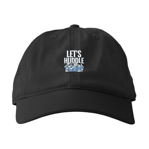 Let's Huddle, a Black Printed Eco Baseball Cap