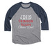 JDHS Cheer Dad 2, a Vintage Navy and Premium Heather 3/4 Sleeve Baseball Tee