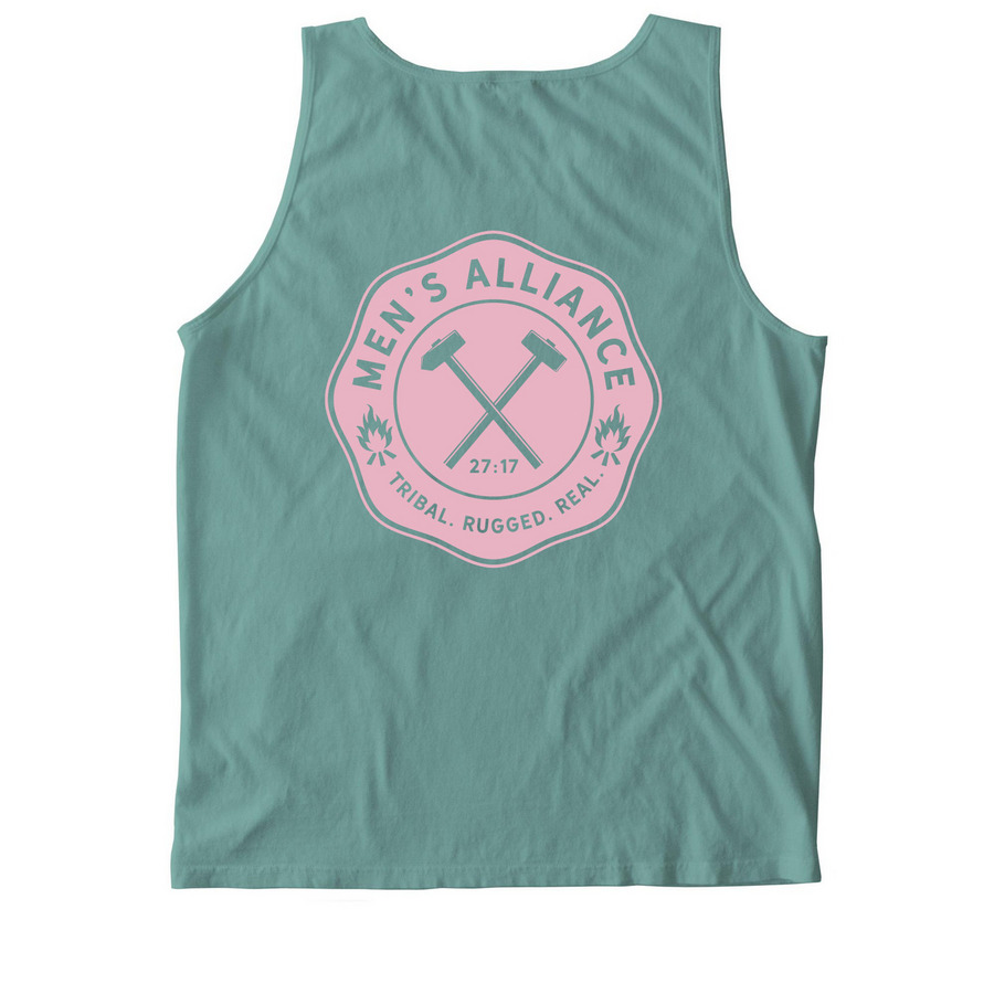 Wifey Merch, a Seafoam Comfort Colors Tank Top (back-view)