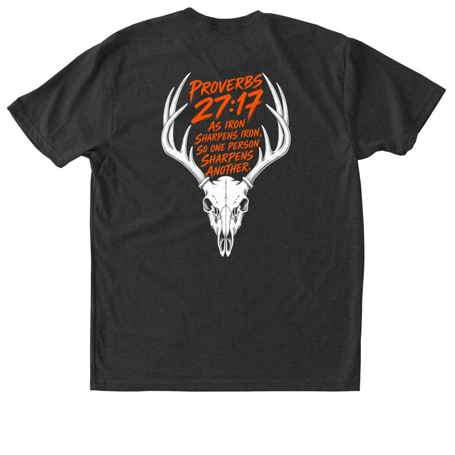 O&W Proverbs 27:17, a Vintage Black Triblend Unisex Tee (back-view)