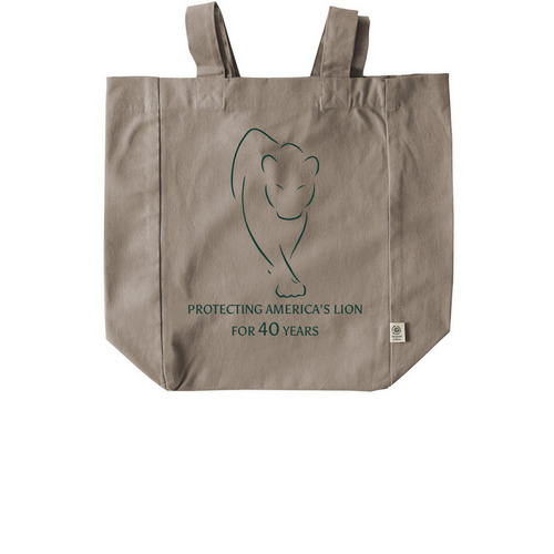 Protecting America's Lion, a Pumice Recycled Cotton Tote Bag