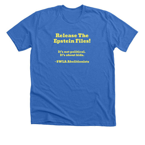 Release The Epstein Files shirts, a Heather True Royal Premium Unisex Tee