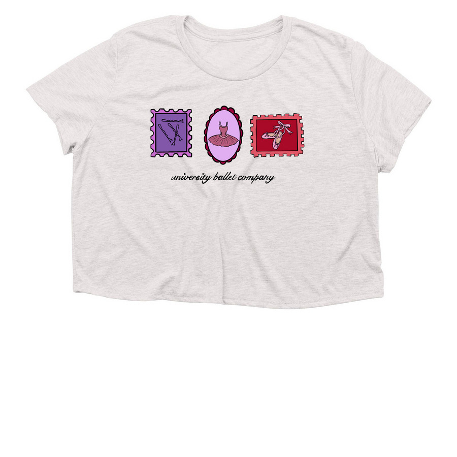 Stamps in Motion - Color, a Heather Dust Women?s Flowy Cropped Tee