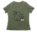Luv My Bun, a Military Green Women's Relaxed V-Neck Tee