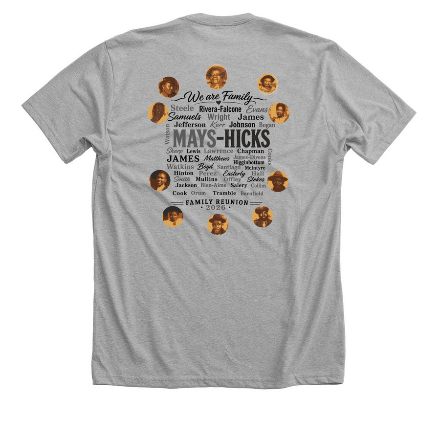 The House of Mays-Hicks, a Athletic Heather Premium Unisex Tee (back-view)