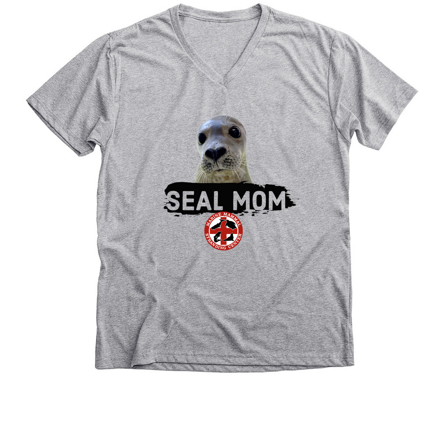 Seal Mom, a Athletic Heather Premium V-Neck Tee