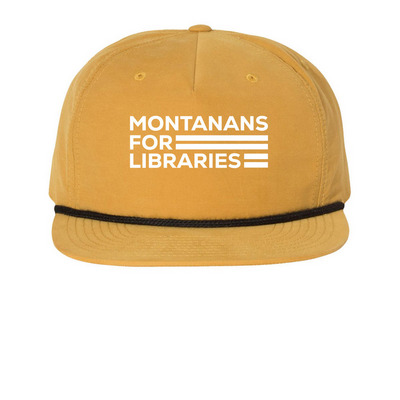 Montanans for Libraries Hats, a Biscuit/ Black Printed Umpqua Snapback Cap