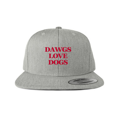 Dawgs Love Dogs!, a Heather Grey Back of Hat Embroidered Snapback Hat