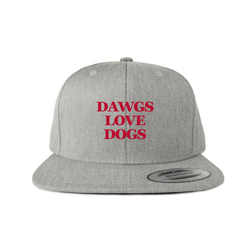 Dawgs Love Dogs!, a Heather Grey Back of Hat Embroidered Snapback Hat