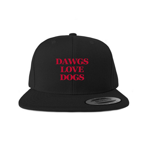 Dawgs Love Dogs!, a Black Back of Hat Embroidered Snapback Hat