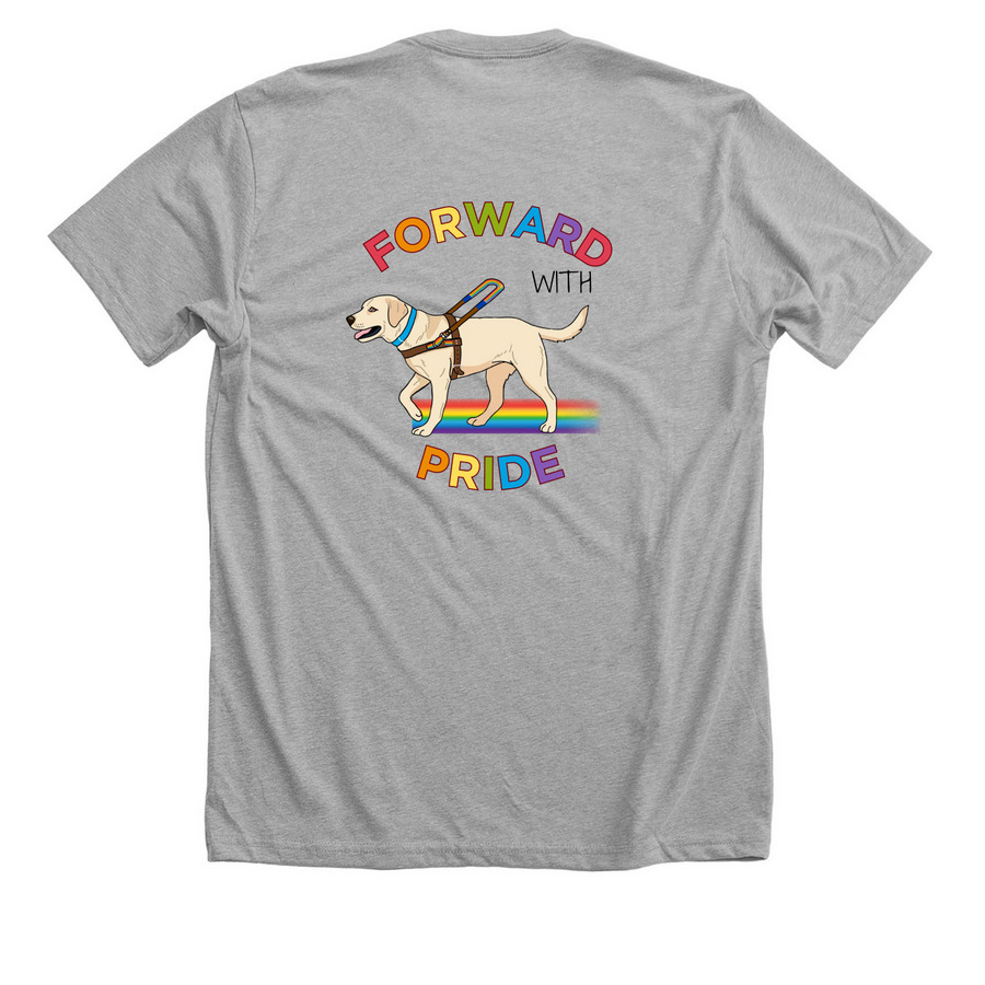 Forward with Pride (Blue), a Athletic Heather Premium Unisex Tee (back-view)