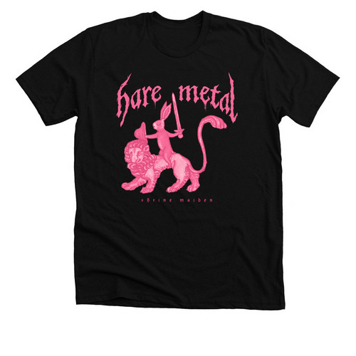 Hare Metal (but pink!), a Solid Black Blend Premium Unisex Tee
