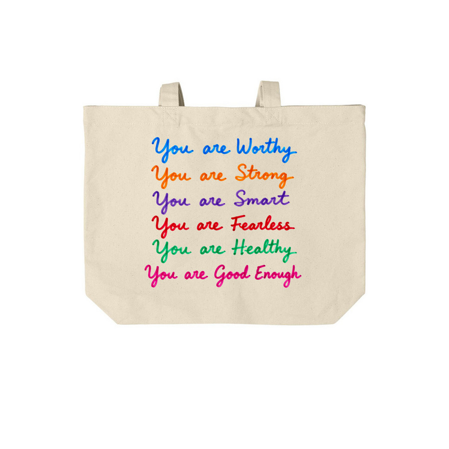 Affirmations&nbsp;by&nbsp;Zubeda Khan, a Natural Cotton Canvas Tote Bag