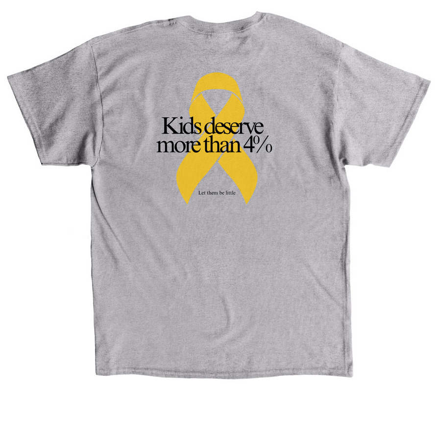Childhood should be cancer-free, a Sport Grey Classic Unisex Tee (back-view)