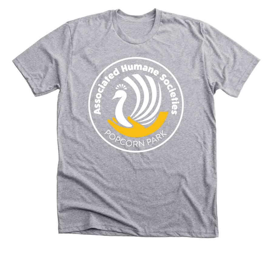 Popcorn Park Animal Refuge Logo, a Athletic Heather Premium Unisex Tee