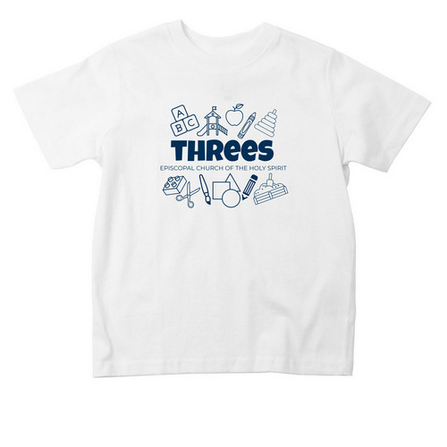 Threes (Toddler) S (2T)M (3T)L (4T)XL (5/6T), a White Toddler Tee