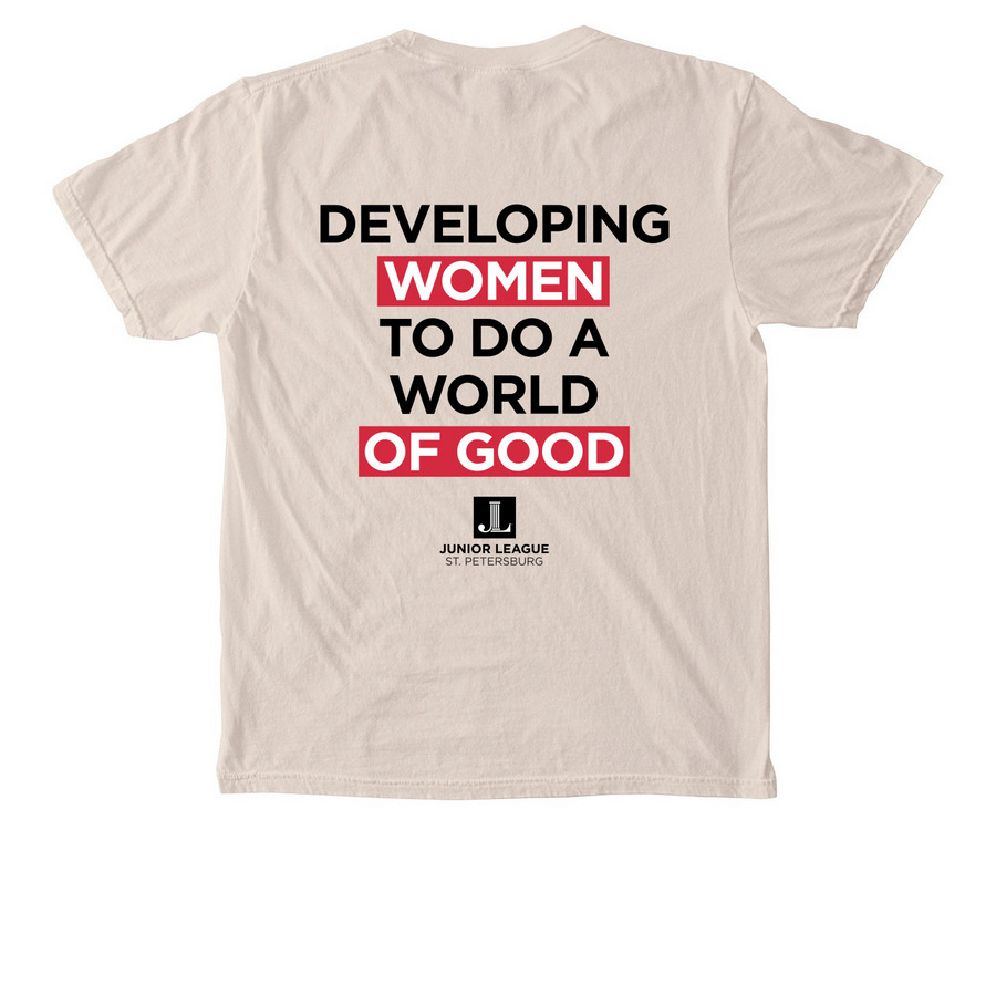 JLSP World of Good Pocket Tee (2-Sided Print), a Ivory Comfort Colors Pocket Tee (back-view)
