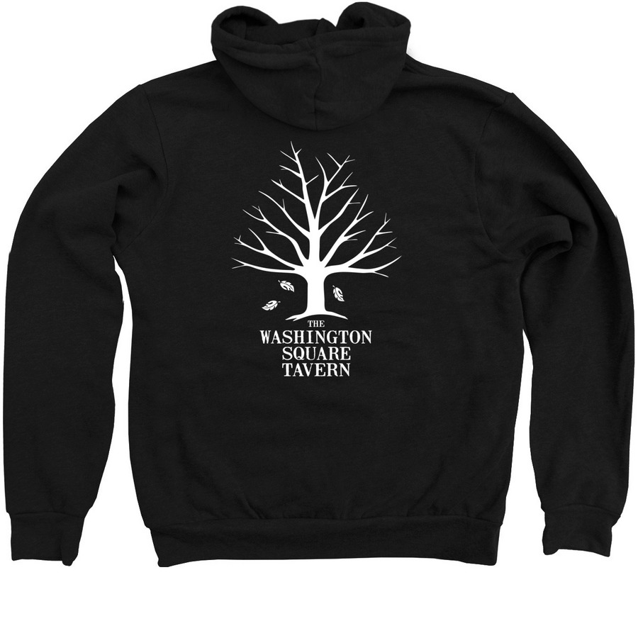Tavern Apparel, a Black Zip Up Hoodie (back-view)