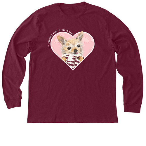 My Favorite Kind of Dog is Old, a Heather Cardinal Premium Long Sleeve Tee