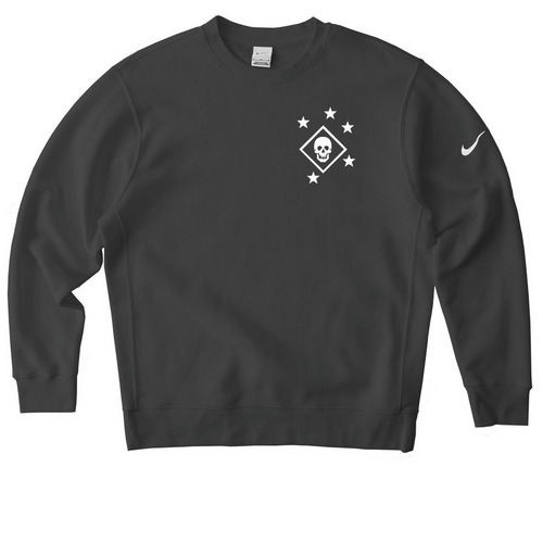 Bravo Raider "ACTIVEWEAR" White Print, a Anthracite Nike Club Fleece Crewneck Sweatshirt