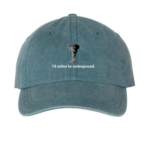 Storm Season, a Teal Printed Pigment Dye Baseball Cap