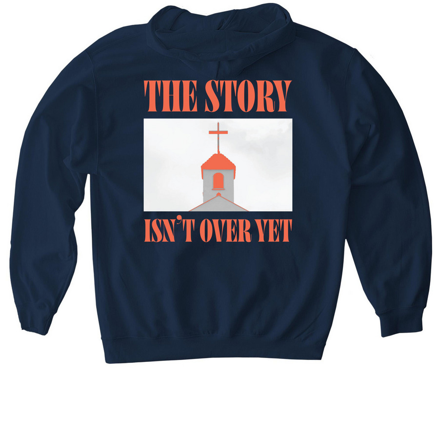 Acts: The Story Isn't Over Yet, a Navy Gildan Softstyle Pullover Hoodie (back-view)