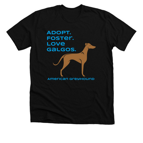 Galgo Shirts, a Solid Black Blend Premium Unisex Tee