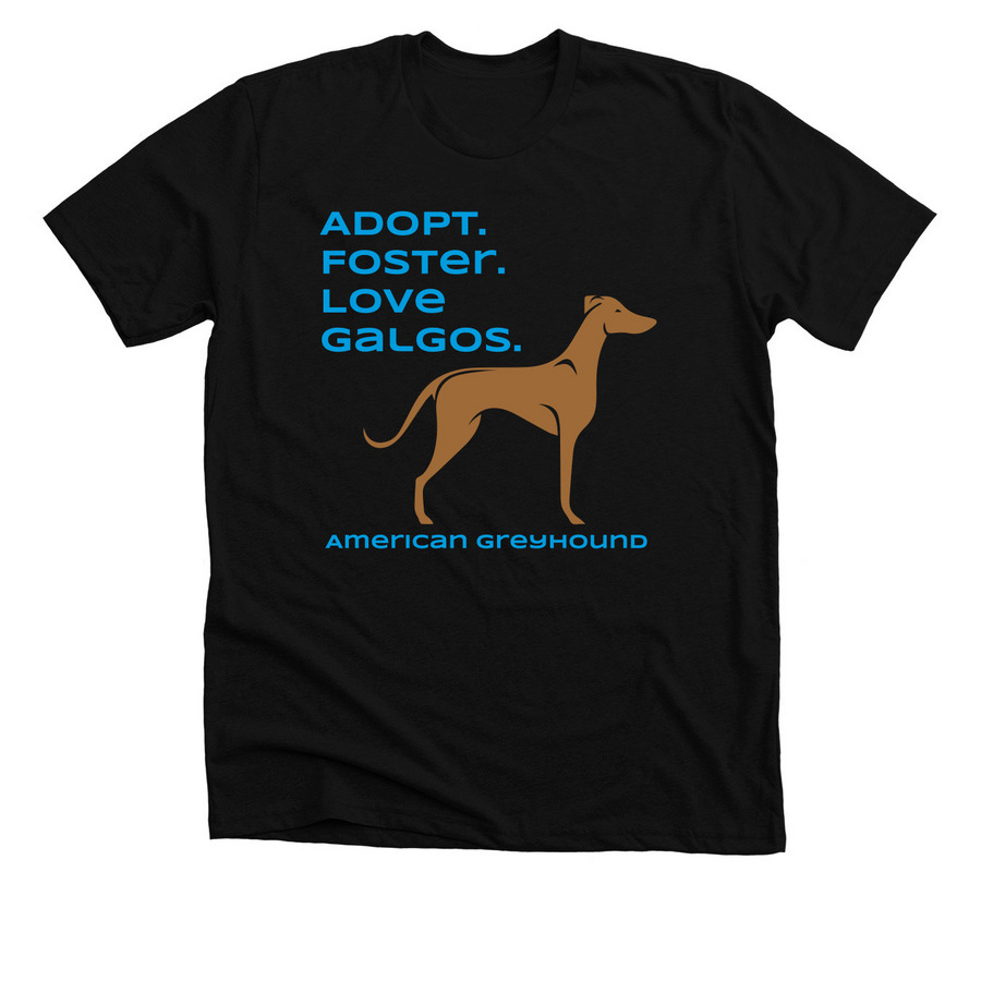 Galgo Shirts, a Solid Black Blend Premium Unisex Tee