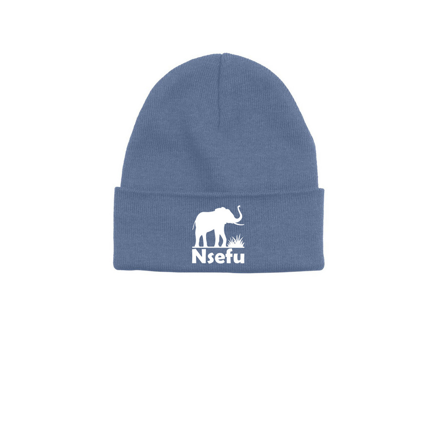 Nsefu Wildlife Logo, a Sea Ice Printed Base Camp Beanie