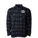 The Missing Enigma Flannels, a Charcoal Heather/ Black Unisex Flannel Shirt