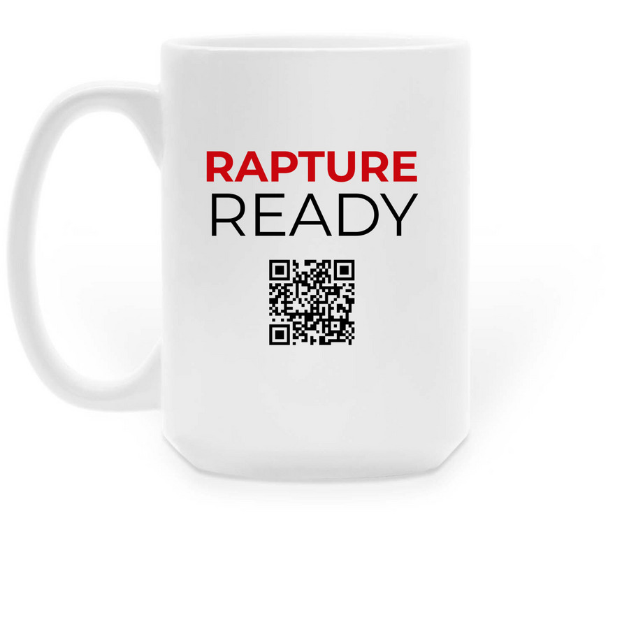 RAPTURE READY MUG, a White Large Coffee Mug (back-view)