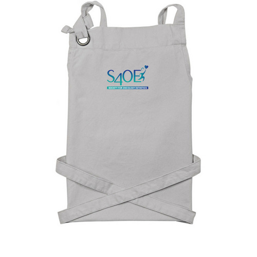 Perfect for a long day&nbsp;, a Silver Cotton Canvas Pocket Apron