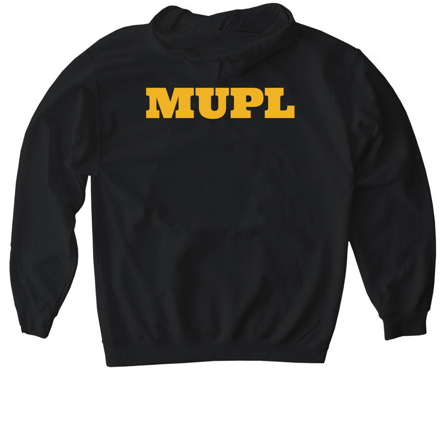MUPL Logo Design&nbsp;, a Black Gildan Softstyle Pullover Hoodie (back-view)
